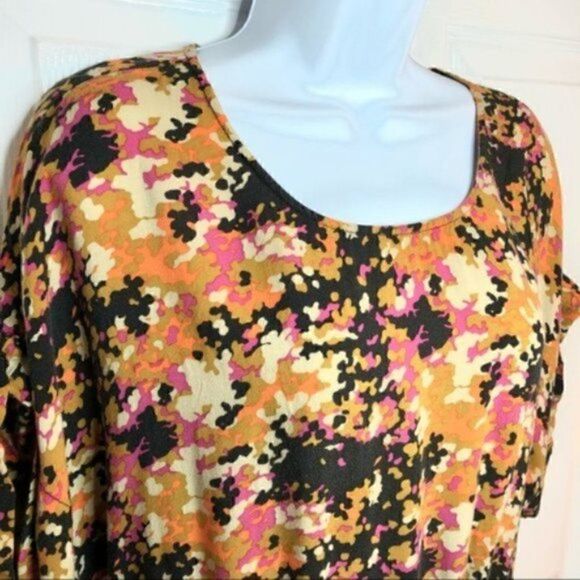 Fossil Abstract Colorful Romper Shorts Orange Tan Pink S - Picture 6 of 11